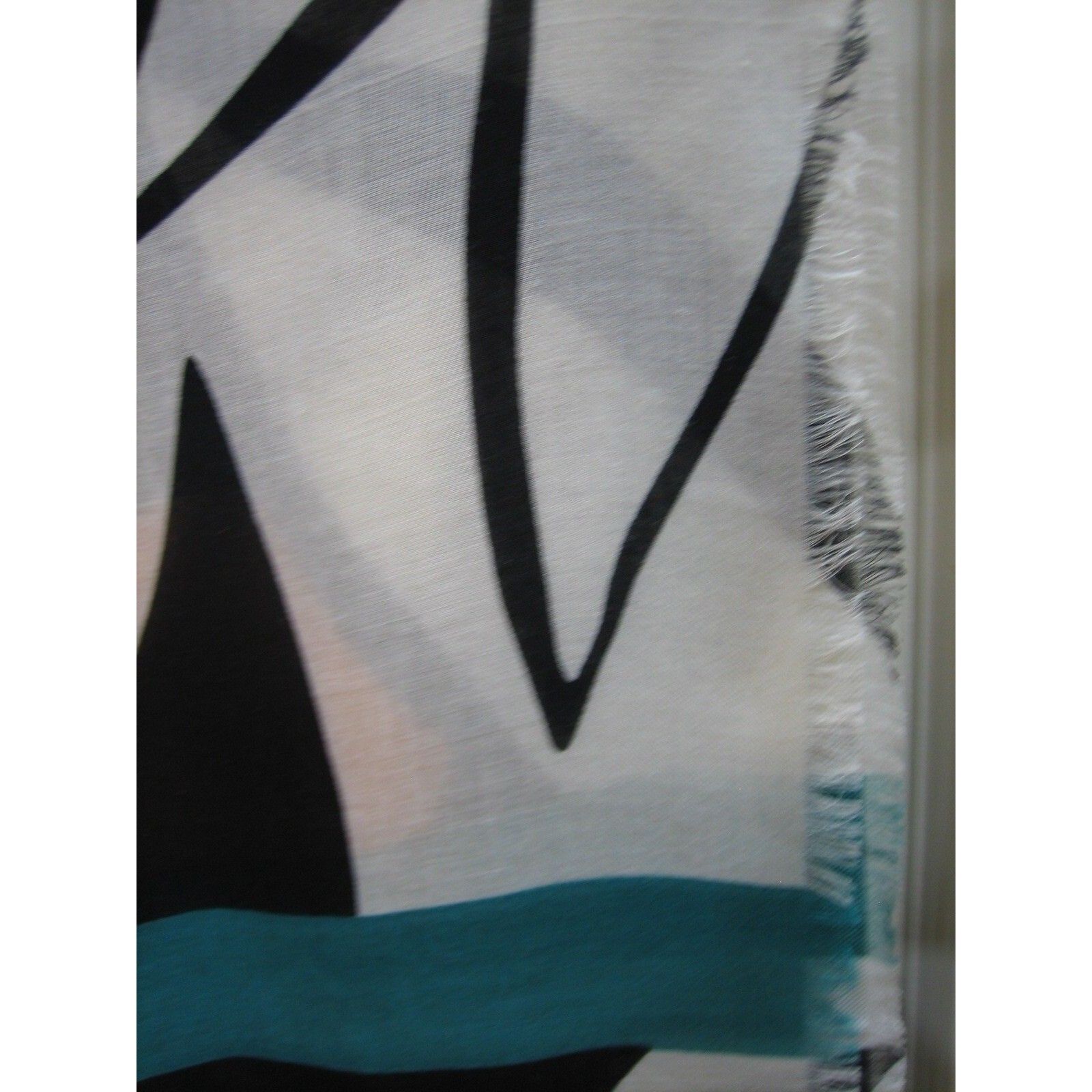 Galeries Lafayette 100% Model Abstract Print On White Shawl/Wrap Scarf 42" X 68" — image 3 of 4
